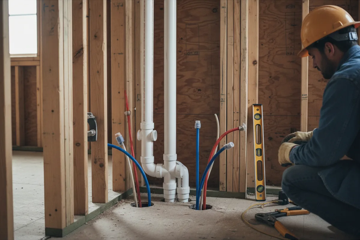 Drain and supply rough-in during Drain Cleaning in Deatsville